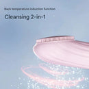 Silicone Facial Cleansing Brush - 6-Speed Vibration, Food-Grade Antibacterial Material with Warming Function(Purple)
