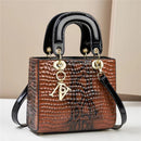 Chic Embossed Pattern Top Handle Bag - PU Leather Satchel with Detachable Shoulder Strap(Earthy Yellow)