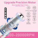 Portable Cordless Electric Nail Drill Kit with UV Lamp - 0-20000RPM, LED Display, 12 Bits(Grey)