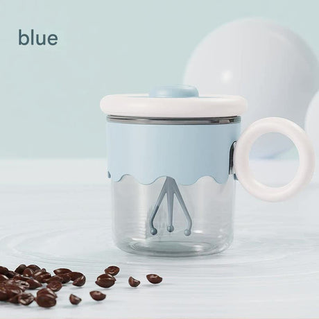 Automatic Self-Stirring Coffee Mug - 400ml, 5000RPM, USB-C Rechargeable with Trident Stirring Rod(blue)