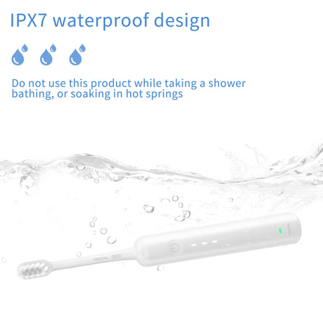 Electric Toothbrush with Ultra-Soft Gum Guard Brush Heads - IPX7 Waterproof, Ergonomic Design(white)