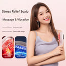 Electric Scalp Massager Comb with Red & Blue Light Therapy - 5 Vibration Modes & Liquid Dispenser(White)