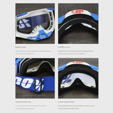 Pro Motocross Goggles - Windproof, UV400 Protection with TPU Frame & PC Lens, Adjustable Strap(Yellow frame,gold lens)