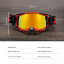 Pro Motocross Goggles - Windproof, UV400 Protection with TPU Frame & PC Lens, Adjustable Strap(White frame,red lens)