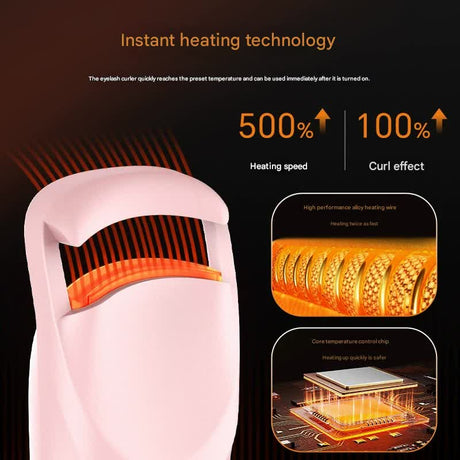 Electric Heated Eyelash Curler - USB-C Rechargeable, Fast Heating, Long-Lasting Curl(white)