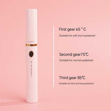 Rechargeable Heated Eyelash Curler Wand - 3 Temperature Gears, Type-C Charging, All-Day Curl(pink)