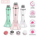 4-in-1 Electric Facial Cleansing Brush & Massager - IPX6 Waterproof, 3 Speeds, Bi-Directional Spin, USB Rechargeable(white)
