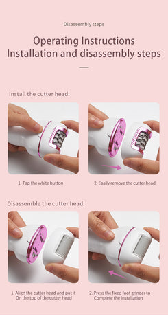 3-in-1 Ladies Electric Epilator, Shaver & Callus Remover with LED Display - Rechargeable & Waterproof(Gray)