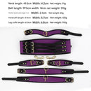 Adjustable PU Leather Bondage Restraint Set - Collar, Waist Belt, Hand & Leg Cuffs with Connectors(red)