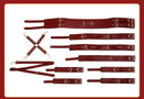 Full Body PU Leather Bondage Restraint Set with Collar, Leash, Cuffs & Harness - Adjustable Adult Play(Pink)