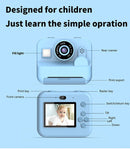 Instant Print Camera - 48MP Dual Lens, 2.4" IPS Screen, Thermal Printing(blue)