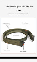 Dual Layer Quick Release Tactical Belt - Attachment System, Alloy Cobra Buckle, Adjustable Nylon(Khaki)