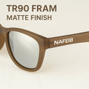 NAFEIB Polarized Sports Sunglasses - Lightweight TR90 Frame, UV400 Protection for Riding & Outdoor Activities(Black)
