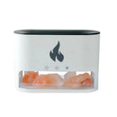 Himalayan Salt Stone Flame Aroma Diffuser & Humidifier - 7 Light Options, Ultrasonic, Auto Shut-Off(white)