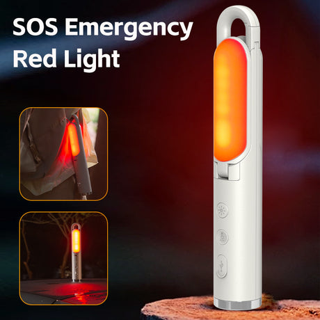 Multi-Function Folding LED Camping Lantern & Flashlight - USB Rechargeable, 3 Light Modes + SOS(grey)
