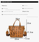 Chic Print Tote Bag with Bear Charm - Versatile Handbag & Crossbody(Pink)
