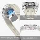 Transparent PC+TPU Sports Watch Strap & Case for Smart Watch - Raised Edge Protection, Wireless Charging Compatible(Black transparent black)