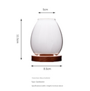 Windproof Glass Candle Cover with Wood Base - For Tealights, Zen Home Accent (Plum blossom candlestick)