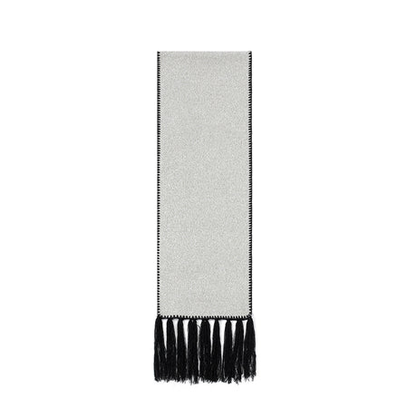 Beige Contrast Edge & Tassel Scarf - Chic Autumn/Winter Neckwear (190x30cm)