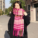 Beige purple Women's Fashion Plaid Scarf - Warm & Stylish Long Neck Warmer (220x40cm)