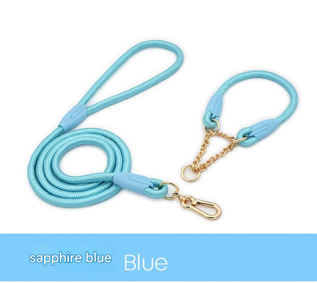 Blue Durable Nylon P-Collar Dog Training Set - Heavy Duty Leash & Martingale Collar (Size : XL)