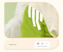 Colorblock (Beige blue) Dog Raincoat - Waterproof with Hood and Reflective Strips (Size L)