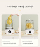 White Travel-Friendly Mini Washing Machine - USB Powered, Automatic, for Small Loads