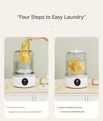 Blue Travel-Friendly Mini Washing Machine - USB Powered, Automatic, for Small Loads