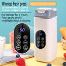 Black Rechargeable Travel Blender Cup - 12 Blades, Digital Display, Self-Cleaning