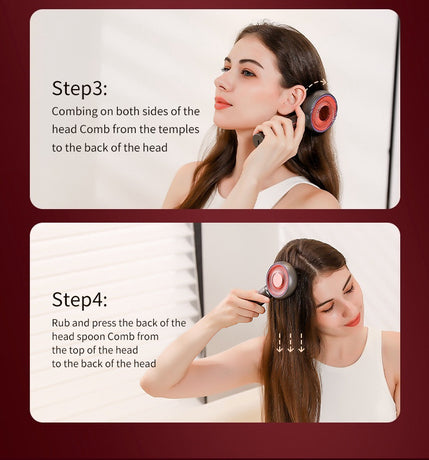 White Advanced Scalp Therapy Comb: Red/Blue Light, EMS & Serum Applicator