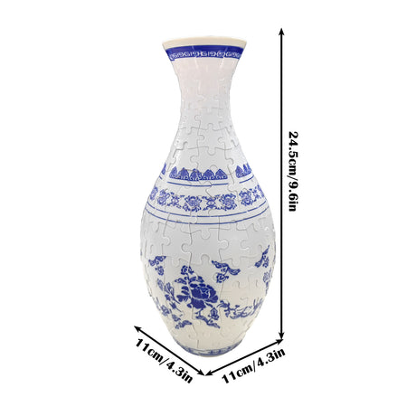 Unique 3D Puzzle Vase with Built-in Water Holder - Fun DIY Project (Blue Boat)