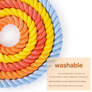 Handmade Rope Dog Collar and Leash Set - Colorful Woven Cotton (Pink - Size L)