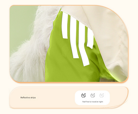 Colorblock (White Purple) Dog Raincoat - Waterproof with Hood and Reflective Strips (Size L)