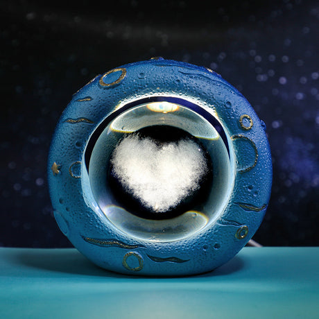 Celestial Ring LED Crystal Ball Lamp - 3D Engraving, Unique Gift (Love Cloud)