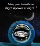 Celestial Ring LED Crystal Ball Lamp - 3D Engraving, Unique Gift (Santa Claus)