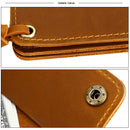 Coffee Vintage Handmade Crazy Horse Leather Wallet - Compact Card Holder & Zippered Coin Purse with Snap Closure