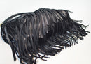 Chic Black Double Fringe Hobo Bag - Convertible Microfiber Leather Shoulder & Crossbody Purse
