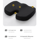 Grey Ergonomic U-Shaped Memory Foam Seat Cushion - Coccyx Relief & Posture Support with Breathable Cover