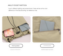 Khaki Chic Lightweight Nylon Drawstring Tote Bag - Multi-Pocket Casual Shoulder & Crossbody