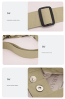 Green Chic Lightweight Nylon Drawstring Tote Bag - Multi-Pocket Casual Shoulder & Crossbody