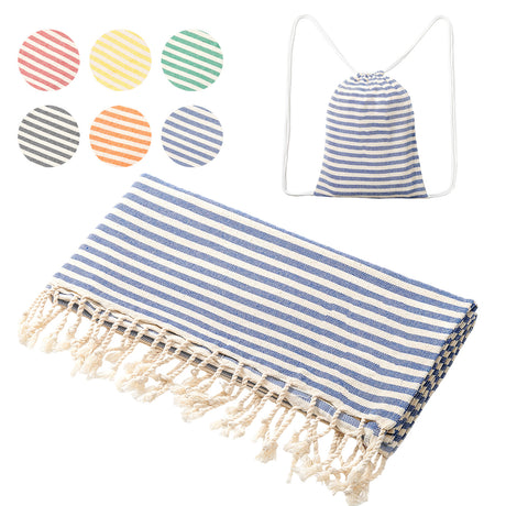 Blue Chic Lightweight Nylon Drawstring Tote Bag - Multi-Pocket Casual Shoulder & Crossbody