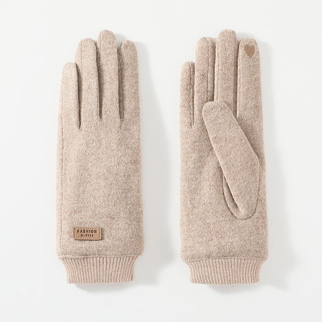 Grey Elegant Women's Wool Blend Winter Gloves - Cozy Fleece-Lined Touchscreen Warmth