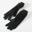 Black Elegant Women's Wool Blend Winter Gloves - Cozy Fleece-Lined Touchscreen Warmth