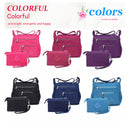 Purple Versatile Womens Nylon Water-Repellent Crossbody Shoulder Bag Set with Matching Clutch Pouch - Lightweight & Multi-Pocket
