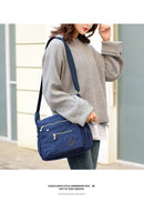 Blue Versatile Womens Nylon Water-Repellent Crossbody Shoulder Bag Set with Matching Clutch Pouch - Lightweight & Multi-Pocket