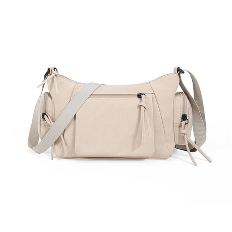 Black Chic Lightweight Multi-Pocket Oxford Crossbody Bag - Waterproof Retro Shoulder Bag for Women