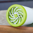 2 Pcs Green and White Manual Rotary Herb Grinder & Spice Mill - Effortless Mincing with Stainless Steel Blades for Fresh Herbs, Garlic & Spices