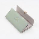 Black Elegant Ladies Long PU Leather Wallet - Slim Clutch with Leaf Charm, Multi-Card Holder & Organizer
