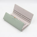 Black Elegant Ladies Long PU Leather Wallet - Slim Clutch with Leaf Charm, Multi-Card Holder & Organizer