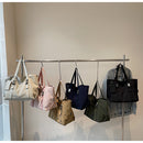 Khaki Women's Large Capacity Nylon Tote Bag - Stylish Casual Shoulder & Crossbody Bag with Detachable Pouch